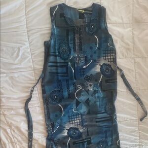 Blue Patterned Maxi Dress